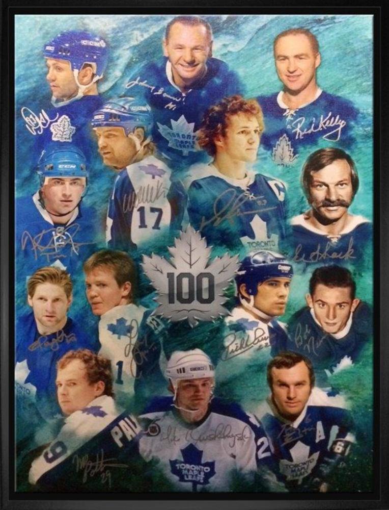 Toronto Leafs Multi Signed 20x29 Framed Centennial Canvas