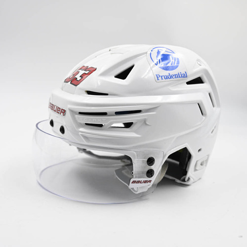 Image of Bratt, Jesper - Game-Worn White, Bauer Helmet w/ Bauer Shield - 2025-26 NHL Season