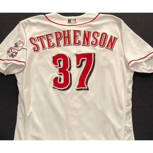 Tyler Stephenson - 2020 Home White Jersey - Game-Used - Size 48 - Worn for Major League Debut, First Career Hit & First Career Home Run (7/27/20)