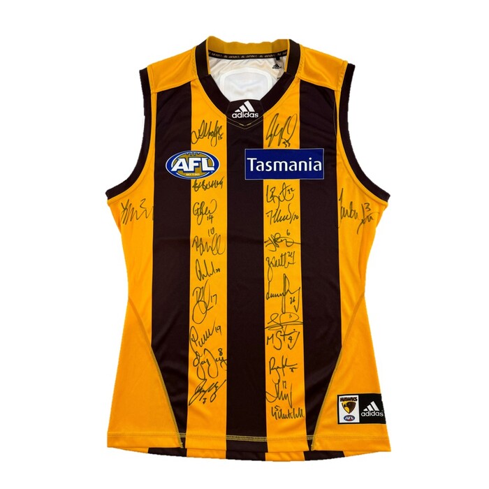 Hawthorn 2014 Home Guernsey Signed by 2014 Premiership Team