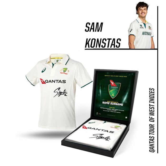Photo of Sam Konstas 2025 West Indies v Australia Third Test Match-Worn Shirt