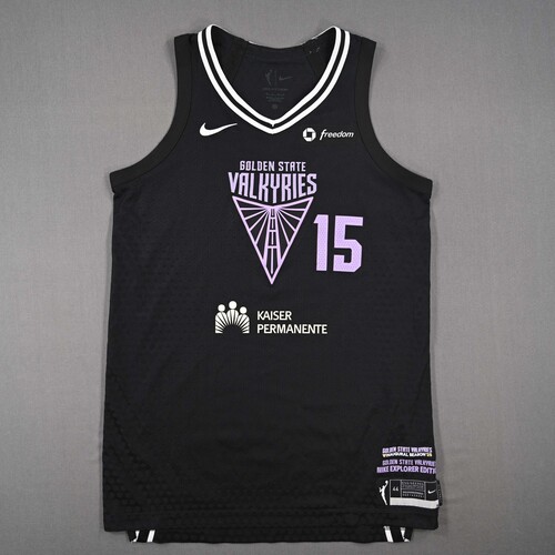 Image of Hayes, Tiffany - Golden State Valkyries - Black Explorer Edition Jersey - Worn 3 Games - 8/6/25, 8/9/25 & 8/17/25 - 2025 WNBA Season