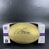 NFL - Bears Colton Loveland Signed Gold Composite Football