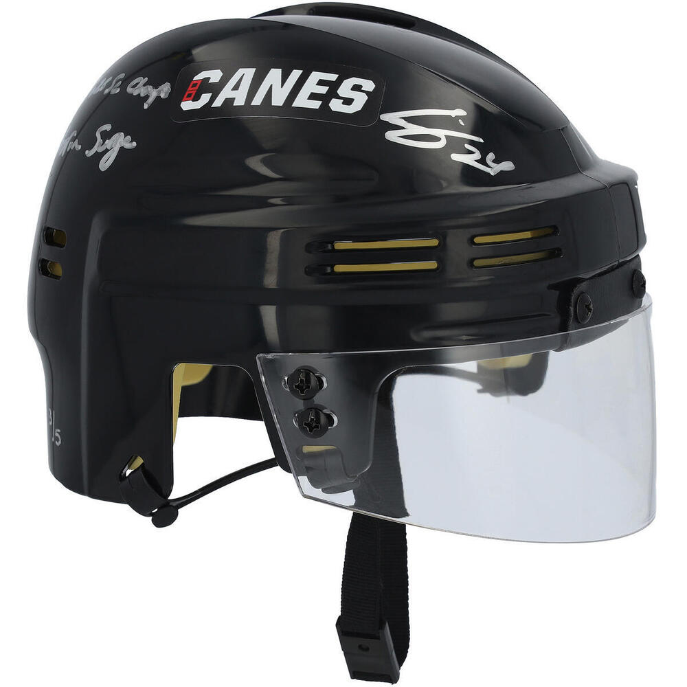 Seth Jarvis Carolina Hurricanes Autographed Black Mini Helmet with Multiple Inscriptions - Limited Edition of 5