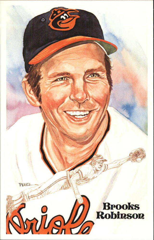 1980-02 Perez-Steele Hall of Fame Postcards #184 Brooks Robinson -- HOF Class of 1983