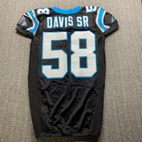 STS - Panthers Thomas Davis Sr. Game Used Jersey 2017 Season Size 48 Wit...