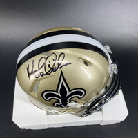 HOF - Saints Morten Andersen Signed Mini Helmet with HOF 17 Inscription