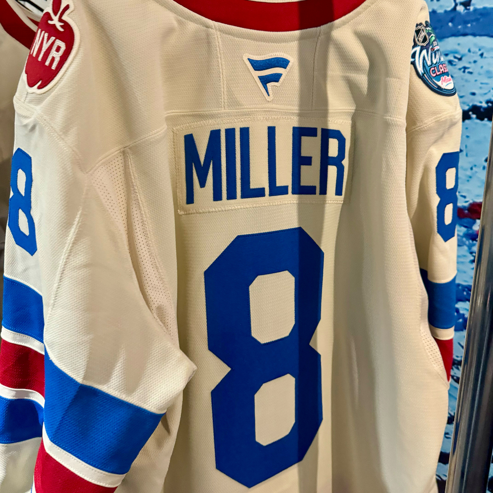 J.T. Miller New York Rangers #8 2026 NHL Winter Classic Game-Issued White Jersey  - Size 58
