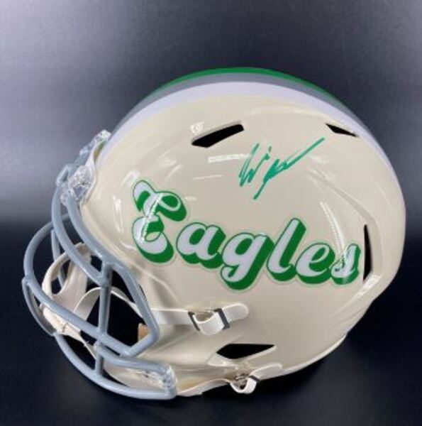 NFL - Eagles Eli Stowers Signed Replica Retro Speed Helmet
