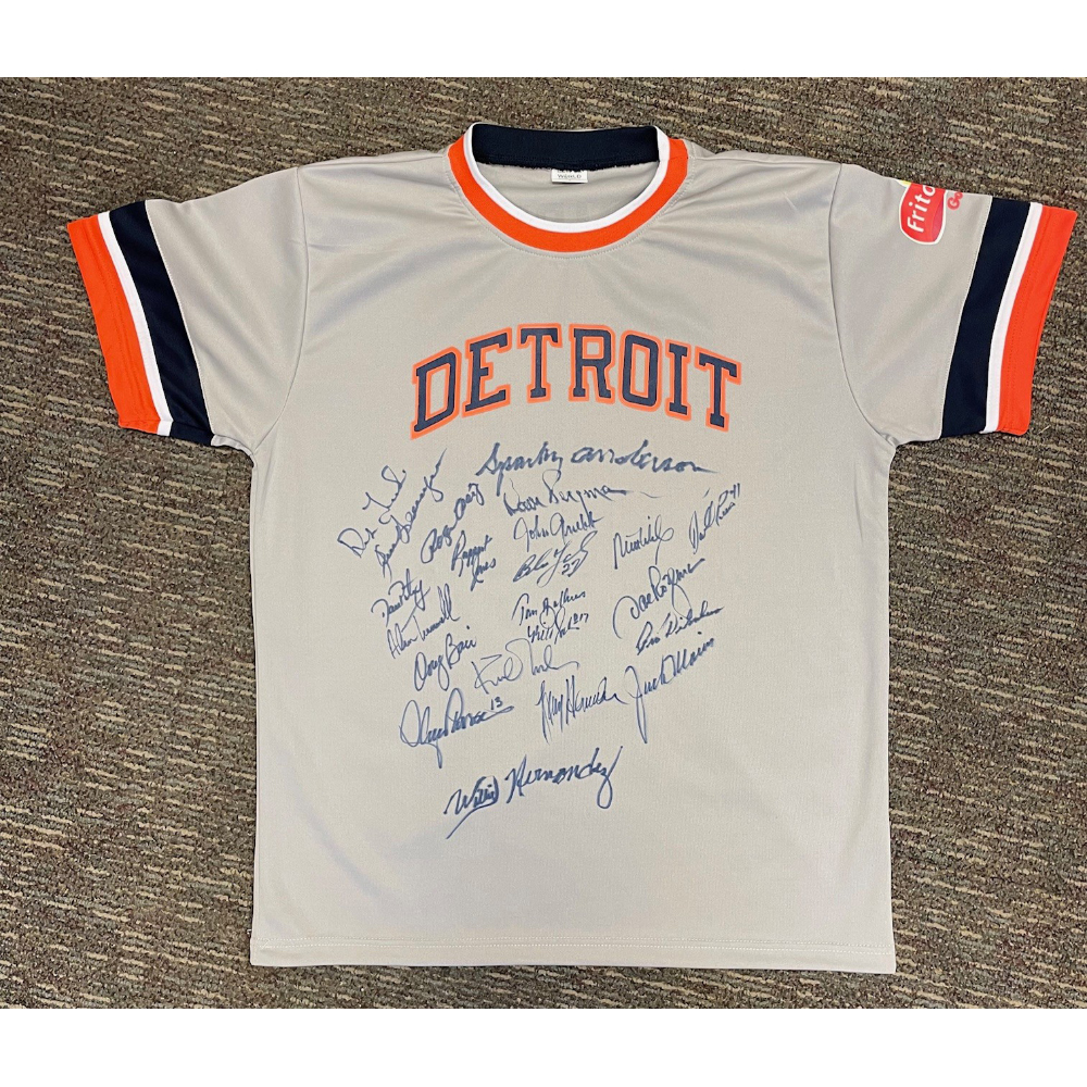 1984 Detroit Tigers Team Signed Jersey and Lance Parrish