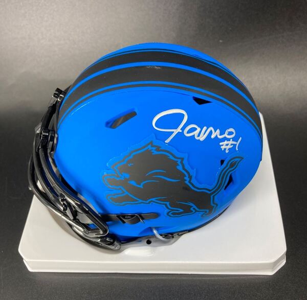 Lions - Jameson Williams Signed Rave Mini Helmet