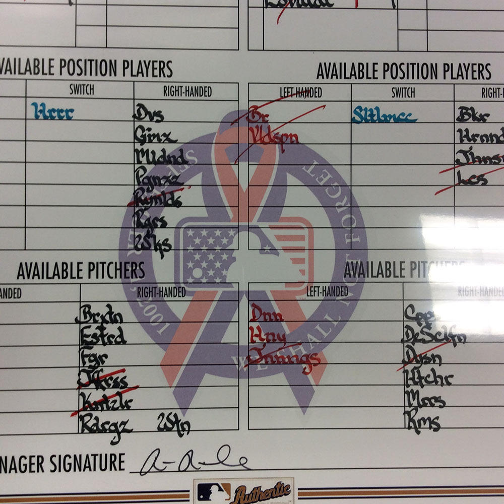 Brewers Charity Auction MIA MIL 9/11/14 Lineup Card Eovaldi vs