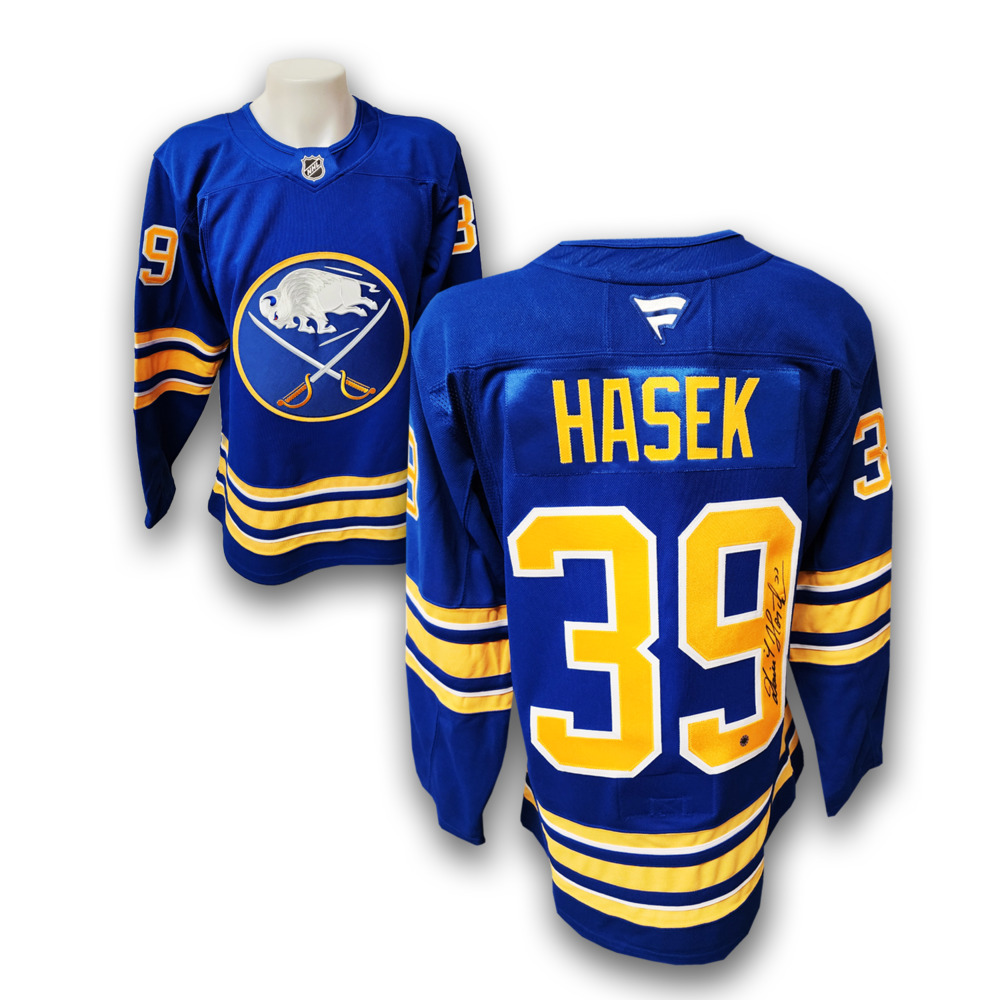 Dominik Hasek Autographed Buffalo Sabres Home Fanatics Premium Jersey