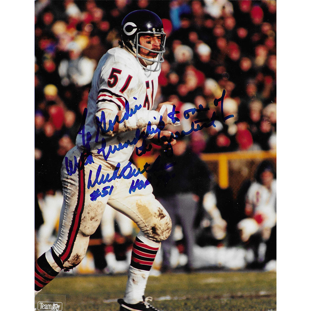 Dick Butkus Autographed 8X10 Photo - Personalized to Gordie Howe