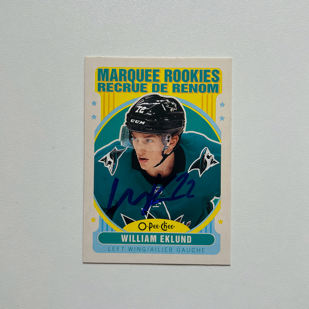 2021-22 OPC Retro Marquee #611 WILLIAM EKLUND Autographed Rookie Card