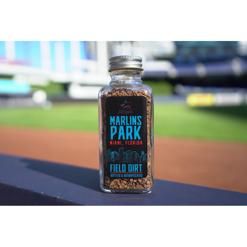 Photo of Miami Marlins Game-Used Dirt Bottle from Marlins Park