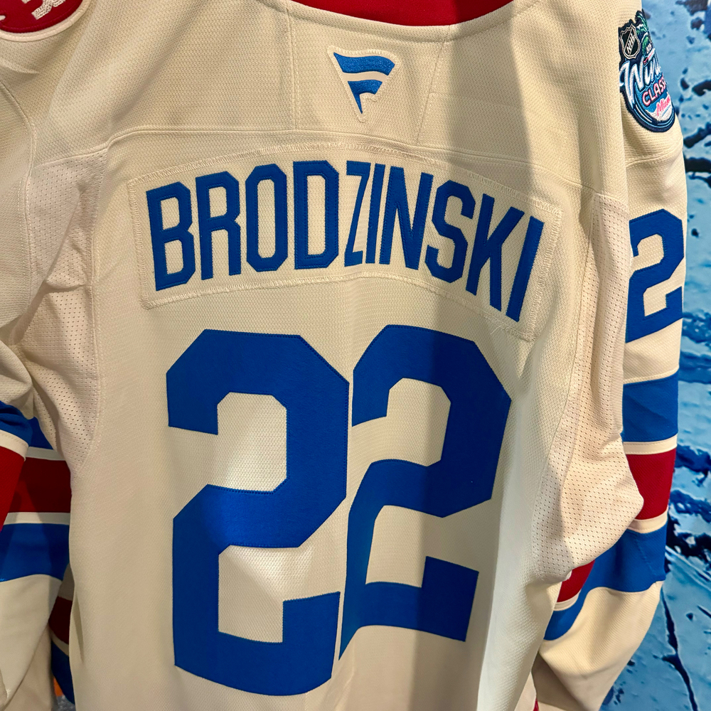 Jonny Brodzinski New York Rangers #22 2026 NHL Winter Classic Game-Used White Jersey - Worn During the 1st Period on January 2, 2026 - Size 56