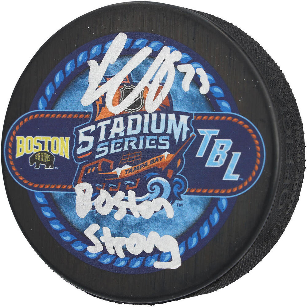 Charlie McAvoy Boston Bruins Autographed 2026 Stadium Series Dueling Hockey Puck with 