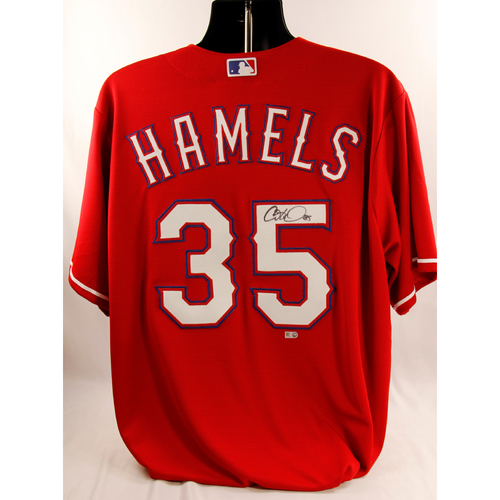 Cole Hamels Red Autographed Jersey
