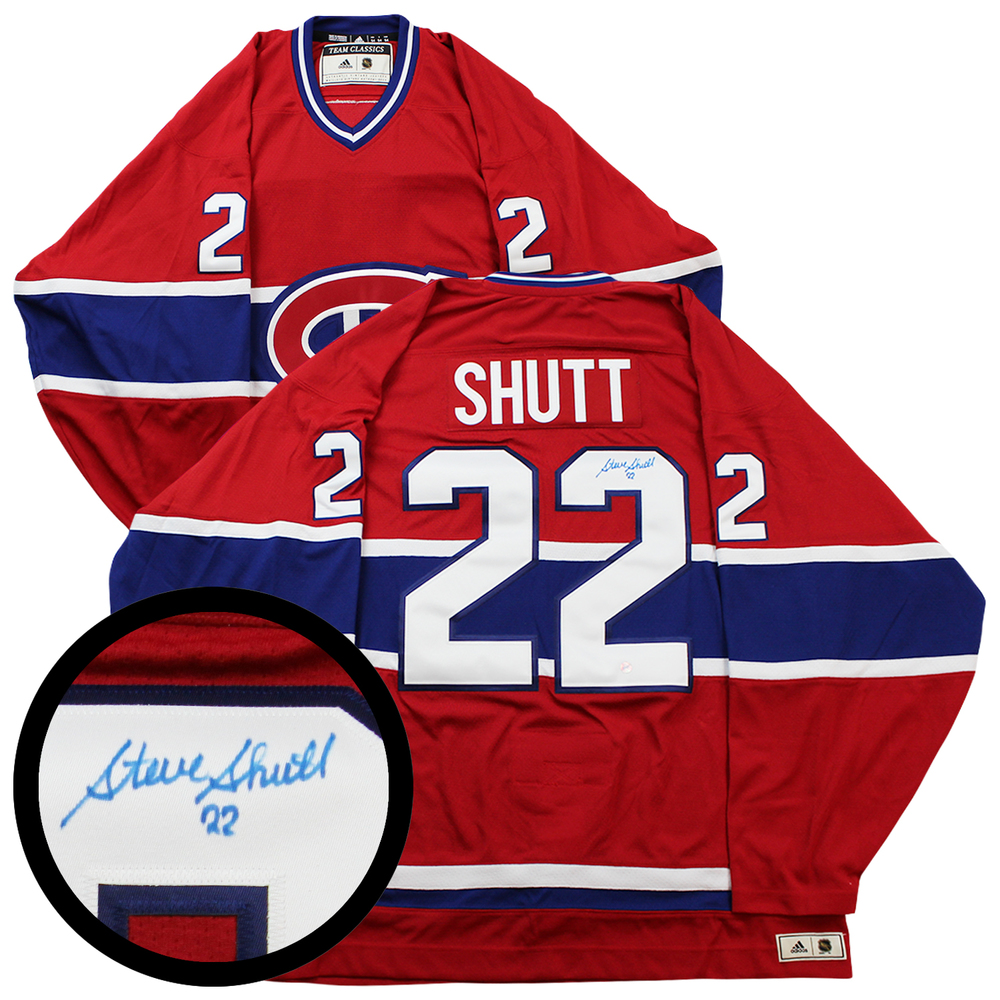 Steve Shutt Signed Jersey Canadiens Pro Red Adidas Classics