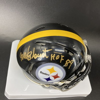 HOF - Steelers Mel Blount Signed Mini Helmet with "HOF 89" Ins...