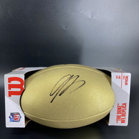 NFL - Bengals Jermaine Burton Signed Gold Composite Football