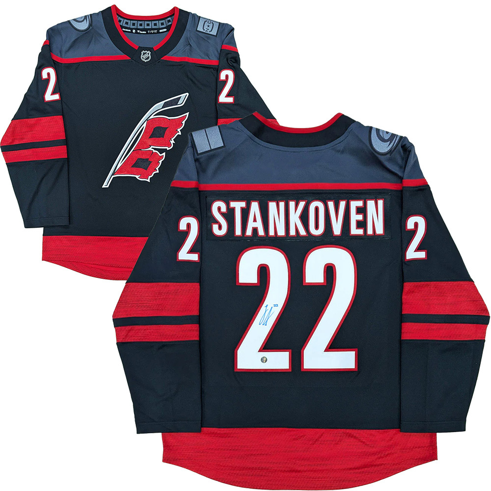 Logan Stankoven Autographed Carolina Hurricanes Fanatics Breakaway Jersey