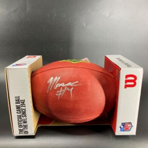 NFL - Chiefs Mansoor Delane Signed Authentic Football with Draft Logo