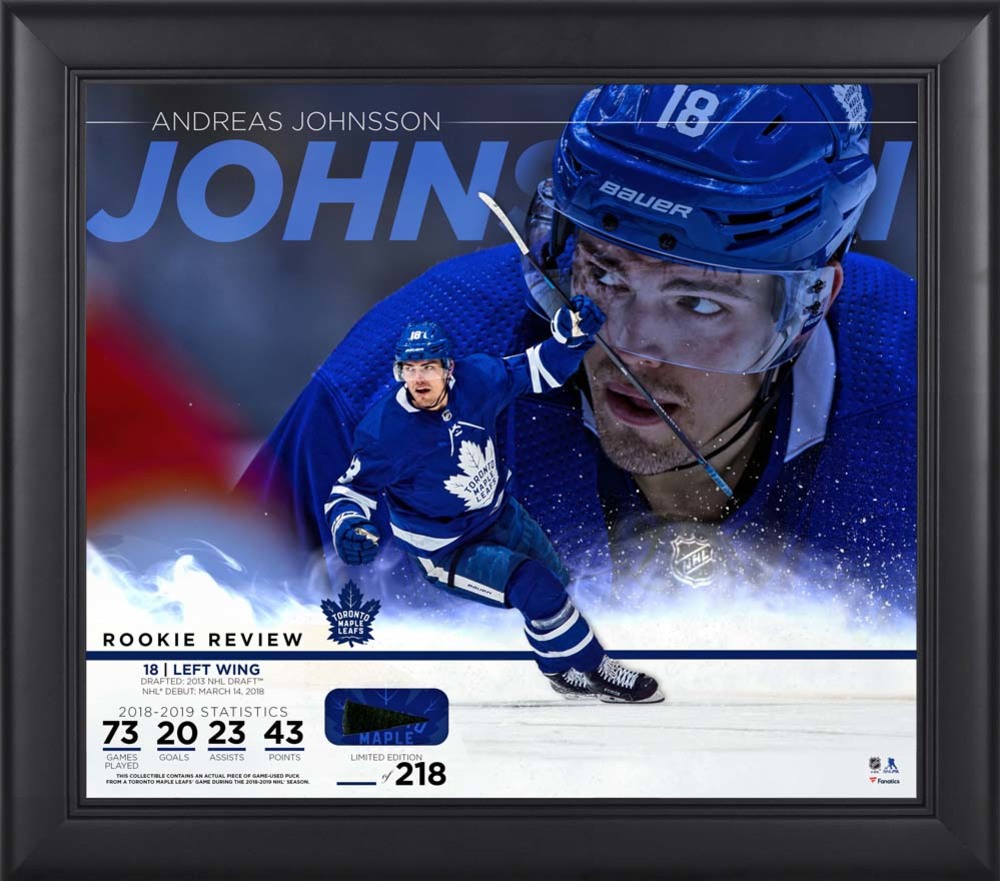 Andreas Johnsson Toronto Maple Leafs Framed 15" x 17" Rookie Review