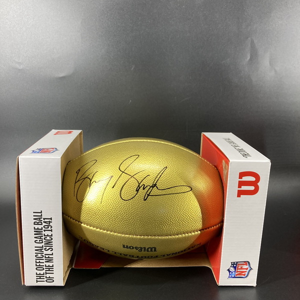 NFL - Lions Barry Sanders Signed Gold Honors Football