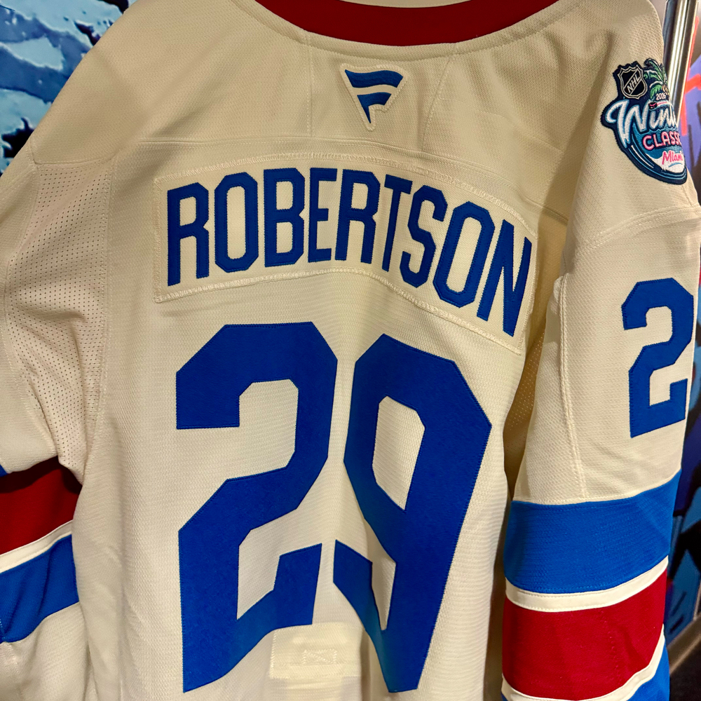 Matthew Robertson New York Rangers #29 2026 NHL Winter Classic Game-Used White Jersey - Worn During the 1st Period on January 2, 2026 - Size 58