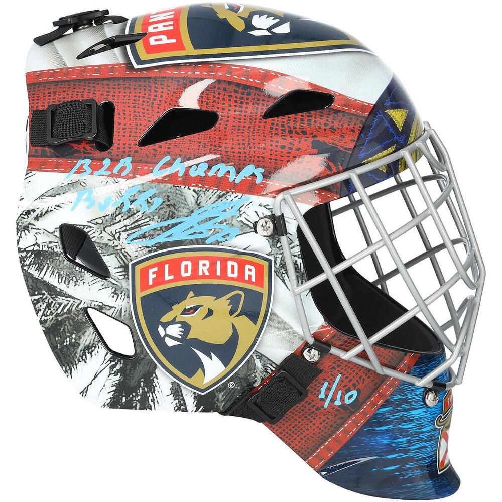 Sergei Bobrovsky Florida Panthers Autographed Replica Goalie Mask with Multiple Inscriptions - Limited Edition #1 of 10
