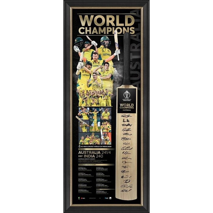 Photo of Australia 2023 ICC Men's CWC Champions Team Signed Bat - Premium Edition #23