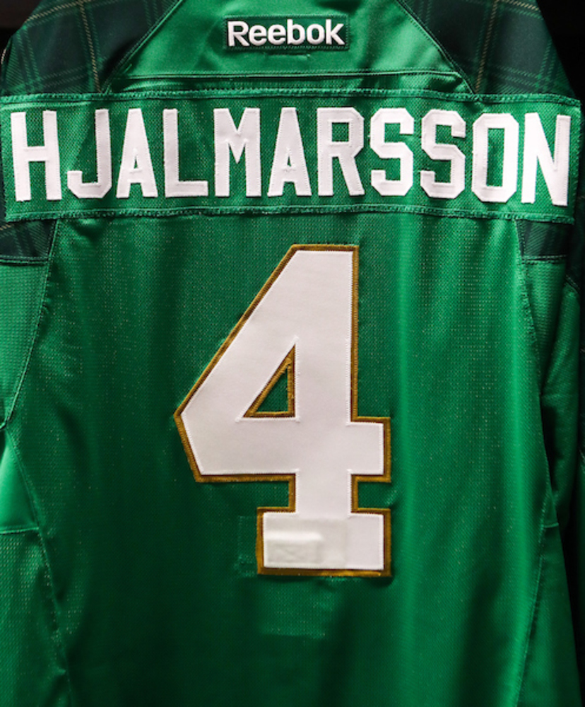 #4 - Niklas Hjalmarsson Autographed Authentic St. Patrick's Day Jersey