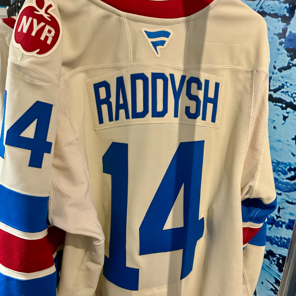 Taylor Raddysh New York Rangers #14 2026 NHL Winter Classic Game-Used White Jersey - Worn During the 1st Period on January 2, 2026 - Size 56