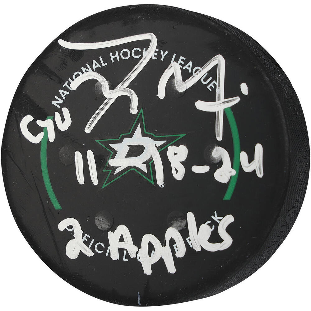 Tyler Seguin Dallas Stars Autographed Game-Used Puck vs. New York Islanders on November 18, 2025 with Multiple Inscriptions