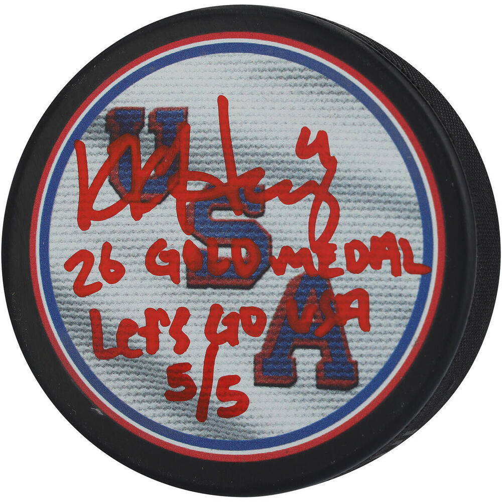 Caroline Harvey Team USA Autographed 2026 Olympics Hockey Puck with Multiple Inscriptions - Limited Edition of 5