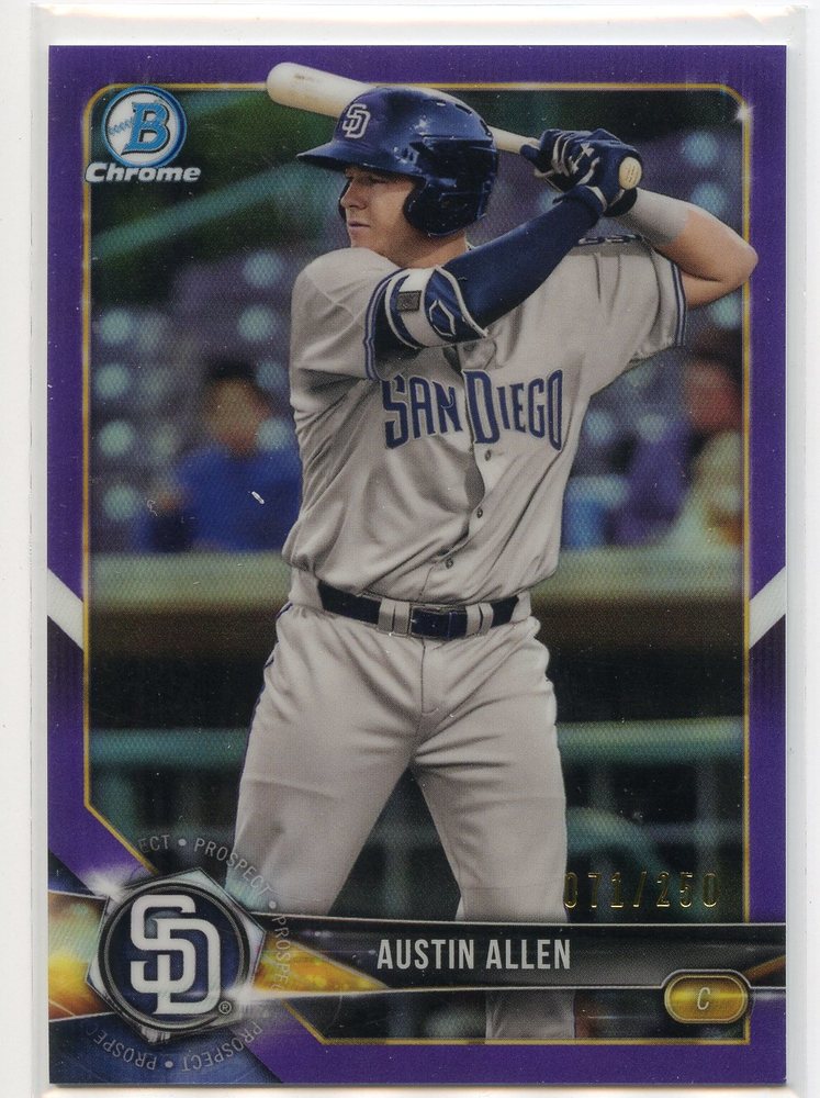 2018 Bowman Chrome Prospects Purple Refractors #BCP203 Austin Allen 071/250