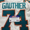 NFL - Dolphins Tyler Gauthier Game Cut Jersey Size 44 With Shula Patch
