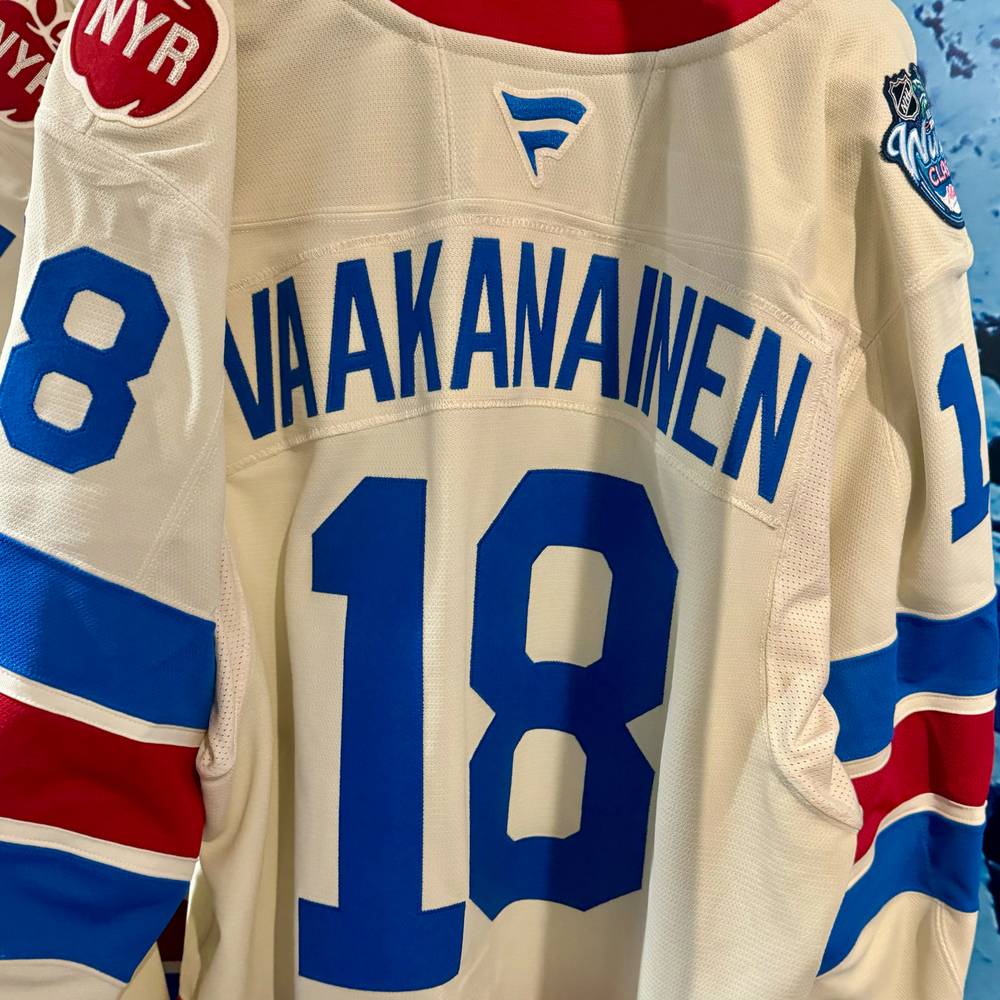 Urho Vaakanainen New York Rangers #18 2026 NHL Winter Classic Game-Issued White Jersey - Size 56