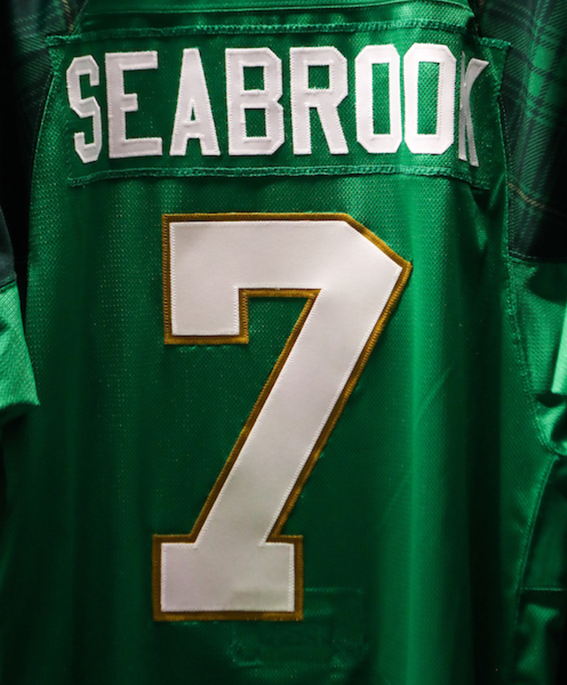 #7 - Brent Seabrook Autographed Authentic St. Patrick's Day Jersey