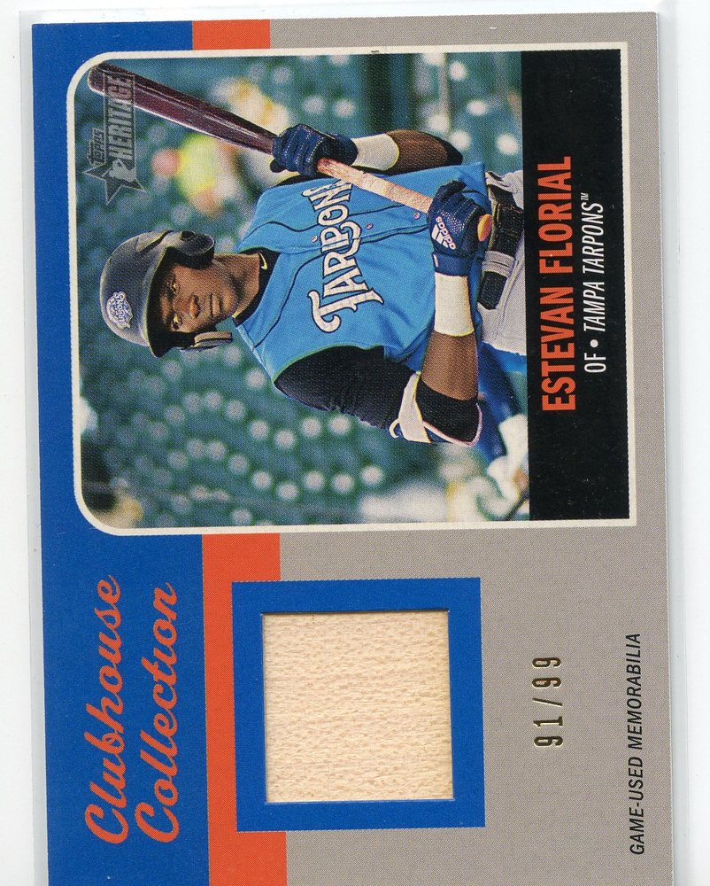 2019 Topps Heritage Minors Clubhouse Collection Relics Blue #CCREF Estevan Florial 91/99