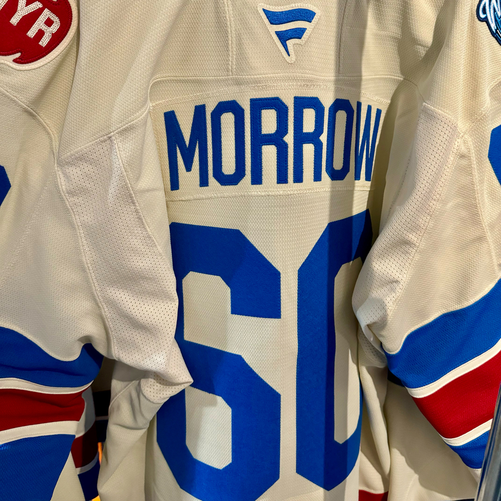 Scott Morrow New York Rangers #60 2026 NHL Winter Classic Game-Issued White Jersey - Size 56