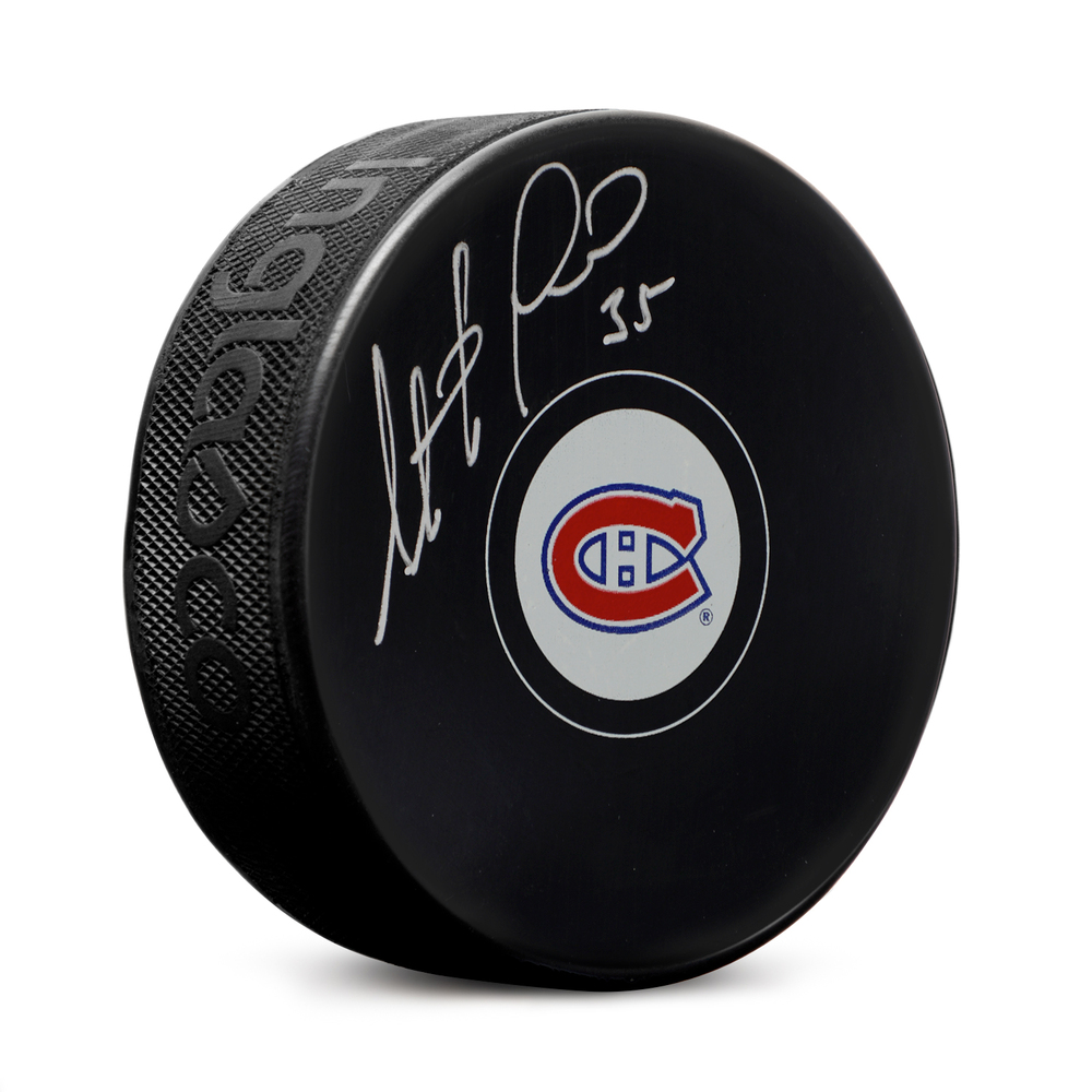 Stephane Fiset Autographed Montreal Canadiens Hockey Puck