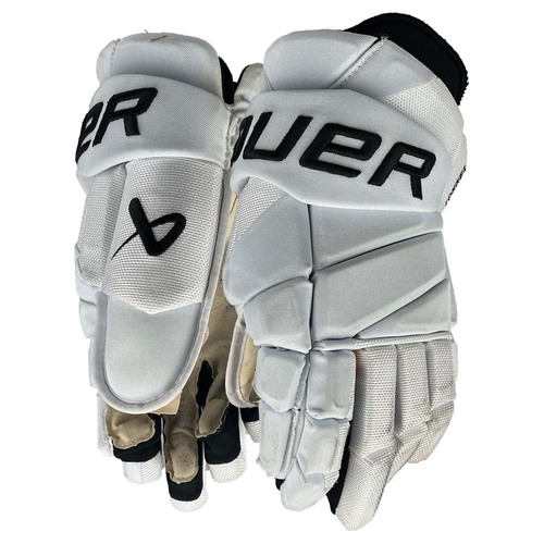 Photo of Game-Used 2026 Stadium Series Bauer Hockey Gloves - Mason Lohrei