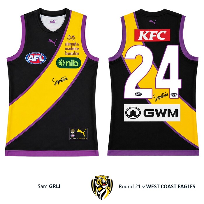 Photo of Sam Grlj #24 Richmond 2026 Alannah & Madeline Guernsey