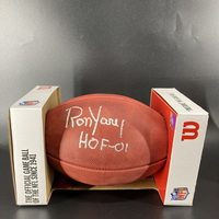 HOF - Vikings Ron Yary Signed Authentic Football with HOF 01 Inscription