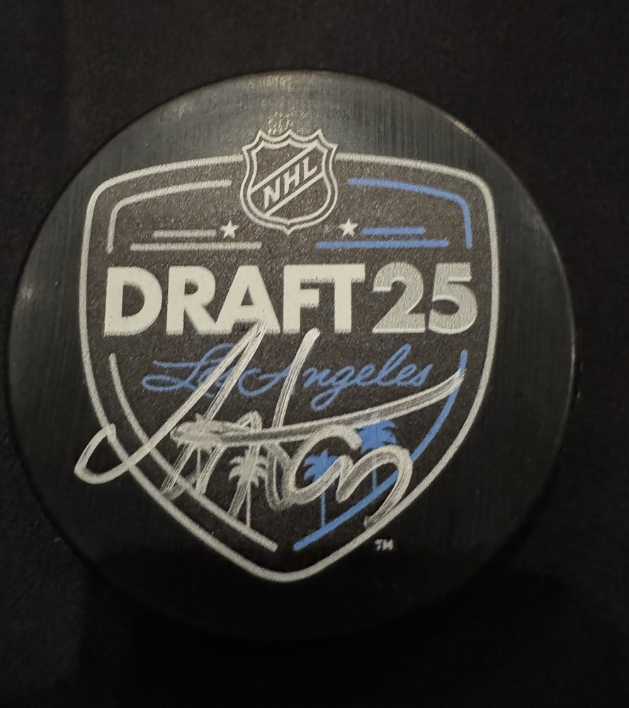 2025 NHL Draft Puck Autographed by #3 Pick in the Draft - Anton Frondell - Chicago Blackhawks