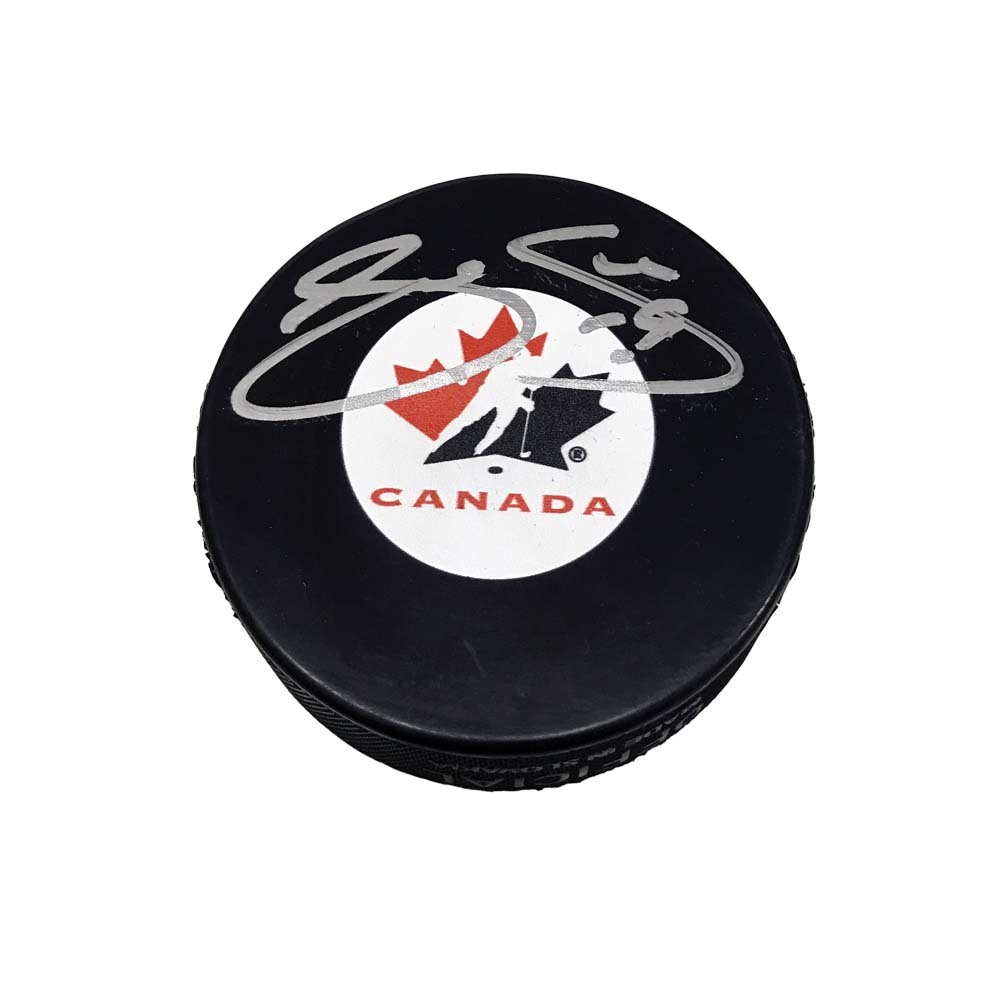 JOE SAKIC Signed Team Canada Puck - Colorado Avalanche