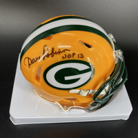 HOF - Packers Dave Robinson Signed Mini Helmet with "HOF 13" I...